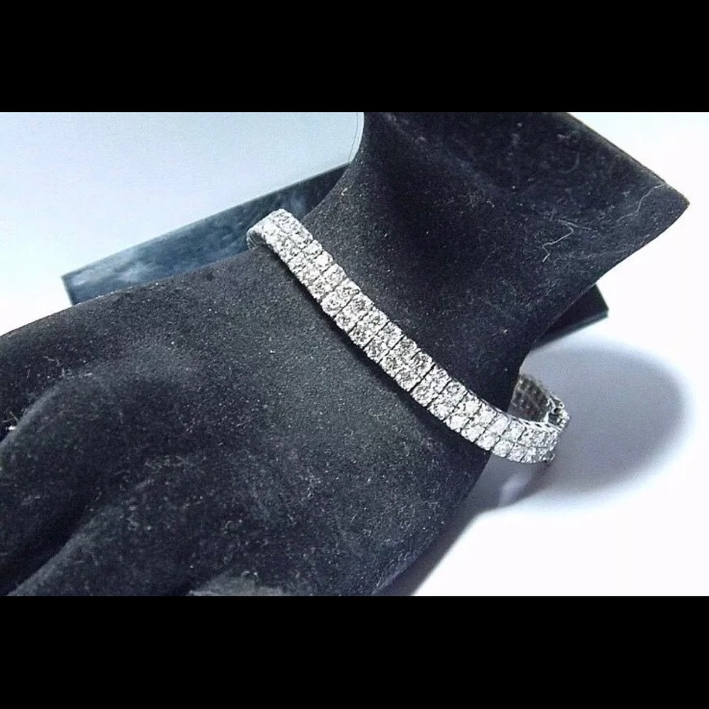 Diamond double strand tennis bracelet